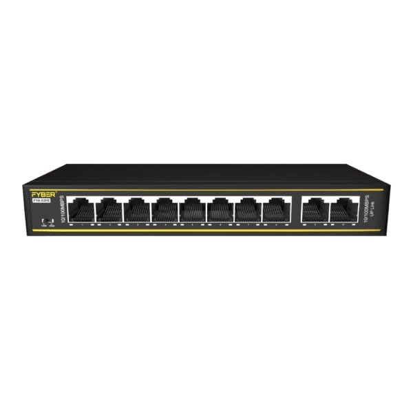 Fyber 8+2 Port POE Switch for CCTV Camera and Networking 8 Port ( 10/100 MBPS POE Port ) and 2 Port ( 10/100 MBPS ) Uplink Port